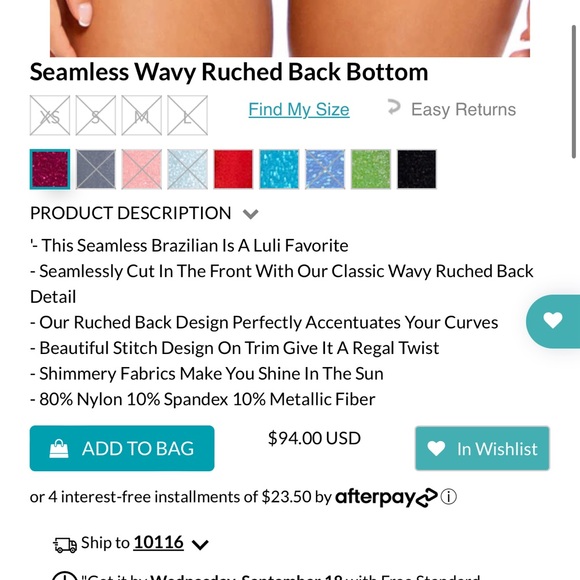 🆕 Luli Fama Wavy Ruched Back Bottom and Free Form Bandeau Bikini in Stardust - Picture 6 of 14